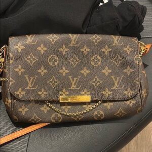 Louis Vuitton Brown and Gold Crossbody Bag with Monogram Canvas